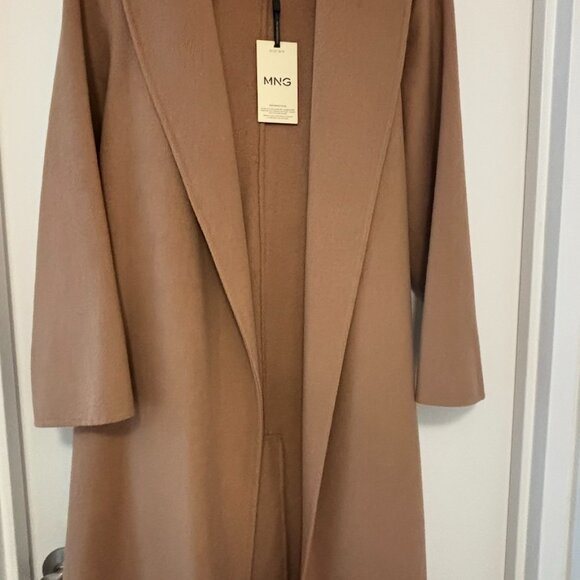 Iconic Mango 76% Wool Handmade Belted Coat Old Money - Picture 15 of 15